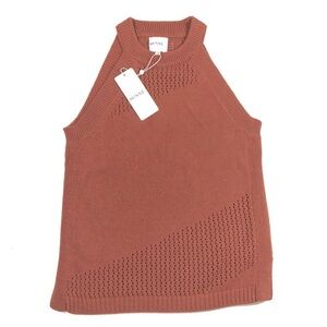 NWT Mine Orange Rust Sleeveless Sweater Top